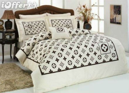 004 Louis Vuitton 6pcs Authentic LUXURY BED SET SATIN made in